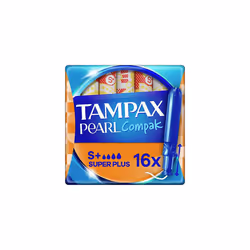 Compak Pearl Tampons, Super Plus With Applicator, 64 Tampons (16 x 4 Packs), Leak Protection And Discretion