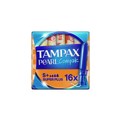 Compak Pearl Tampons, Super Plus With Applicator, 64 Tampons (16 x 4 Packs), Leak Protection And Discretion