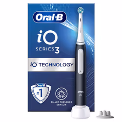 Oral-B iO 3 Matte, Adult, Vibrating toothbrush, Daily care, Gum care, Sensitive, Whitening, Black, White, 2 min, Black