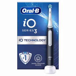 Oral-B iO iO3 Matt Black Electric Toothbrush, Adult, Rotating-oscillating toothbrush, Daily care, Sensitive, Whitening, Black ...