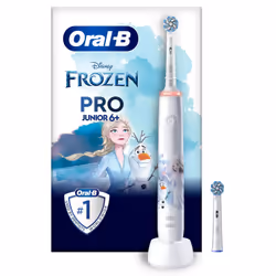 Oral-B PRO Junior Frozen, Child, Rotating toothbrush, Daily care, Polishing, Sensitive, Multicolour, White, 4 x 30 sec, Soft