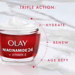 Niacinamide 24 + Vitamin E Moisturiser, Day Cream With 99 Percent Pure Niacinamide and Vitamin E 50ml
