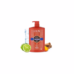Captain Shower Gel Men 1000ml, 3-in-1 Mens Shampoo Body-Hair-Face Wash, Long-lasting Fresh VALUE PACK 1L With Pump