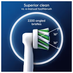 Pro Cross Action Electric Toothbrush Head, X-Shape And Angled Bristles for Deeper Plaque Removal, Pack of 10 Toothbrush