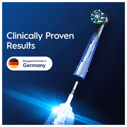 Oral-B Pro Cross Action Electric Toothbrush Head, X-Shape And Angled Bristles for Deeper Plaque Removal, Pack of 10 Toothbrush Heads, Black