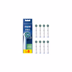 Pro Cross Action Electric Toothbrush Head, X-Shape And Angled Bristles for Deeper Plaque Removal, Pack of 8 Toothbrush Heads, ...