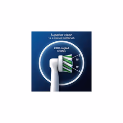 Pro Cross Action Electric Toothbrush Head, X-Shape And Angled Bristles for Deeper Plaque Removal, Pack of 8 Toothbrush Heads, White