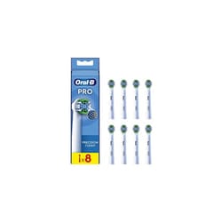 Pro Precision Clean Electric Toothbrush Head, X-Shape And Angled Bristles for Deeper Plaque Removal, Pack of 8 Toothbrush Heads, White
