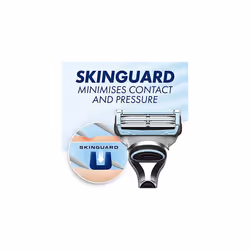 SkinGuard Sensitive Men's Razor, Shaving Razor for Men with Skin Irritation, 1 Handle, 10 Blade Refills
