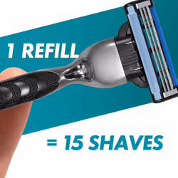 Mach3 Men's Razor + 12 Razor Blade Refills, 3 Blades for a Smooth Shave, Fits All Mach3 Handles