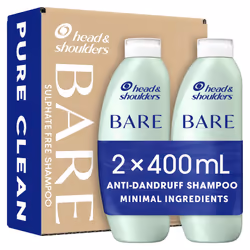 Anti dandruff Shampoo, Pure Clean, Sulphate free, 2 x 400 ml, Duo Pack. Bare Shampoo For Oily Scalp, Minimal Ingredients, Fre ...