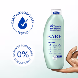 Anti dandruff Shampoo, Pure Clean, Sulphate free, 2 x 400 ml, Duo Pack. Bare Shampoo For Oily Scalp, Minimal Ingredients, Free from Dyes