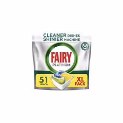 Platinum All-In-1 Dishwasher Tablets Bulk, 51 Tablets, Lemon, XXL Pack, With Greasy Filter & Rinse Aid Action