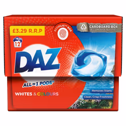 DAZ All-in-1 Pods Washing Liquid Capsules, 12 Washes 261g (pack of 4)