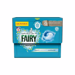 Non-Bio PODS Washing Liquid Laundry Detergent Tablets/Capsules, 12 Washes, Stain Remover For Clothes, Huggable Soft with Fres ...