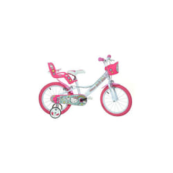 Dino Hello Kitty White Girls Bike w/ Doll Carrier - 16" Wheel