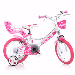 Dino Bikes 8006817902478, City bike, Children, Female, 40.6 cm (16"), Pink, White, 40.6 cm (16")