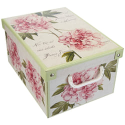 Kanguru Collection Midi Peonies Decorative Cardboard Storage Box with