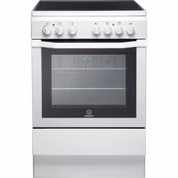 Indesit I6VV2A(W), Freestanding cooker, White, Rotary, Front, Ceramic, 4 zone(s)