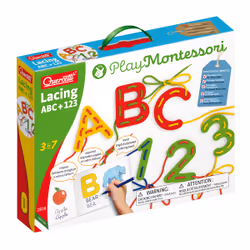 Quercetti Lacing ABC+123, 3 yr(s), Paper, Plastic, Multicolour
