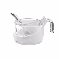 Fratelli Guzzini TWO-TONE PARMESAN SERVER W/TEASPOON MIRAGE, 200 ml, Glass, Styrene Acrylonitrile (SAN), Transparent, Round, ...