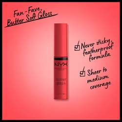 NYX PROFESSIONAL MAKEUP Butter Gloss, Non-Sticky Lip Gloss - Red Velvet (Deep Red)