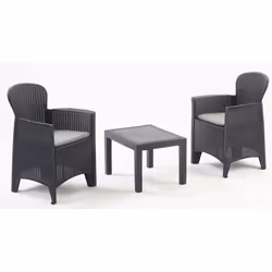 Ipae-Progarden 8009271591042, Anthracite, Polypropylene (PP), 2 seat(s), Indoor/outdoor, Adult, 59 cm