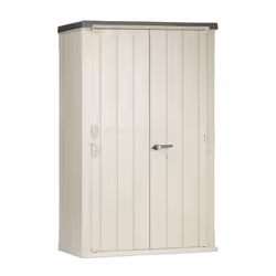Plastmeccanica 1702478, Plastic shed, Double, Flat roof, Grey, Grey, 2 door(s)