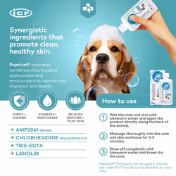 Peptivet Shampoo | Gentle Cleansing, Moisturising & Skin Support Formula for Cats & Dogs | Ideal for Pets with Sensitive Skin | 200ml