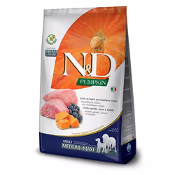Farmina Pet Food LAMB & BLUEBERRY ADULT MEDIUM & MAXI, Adult, Blueberry, Lamb, Pumpkin, 12 kg