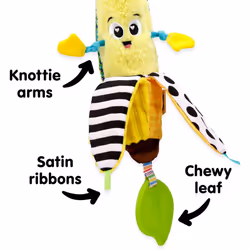 LAMAZE Bea the Banana, Clip on Pram and Pushchair Newborn Baby Toy, Sensory Toy for Babies with Colours and Sounds, Development Toy for Boys