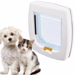 Swing 1 Universal Cat Flap for Dogs and Cats - 2 Selectable Closing Modes - Magnetic Anti-Oscillation - Transparent Door - Wh ...