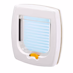 Swing 1 Universal Cat Flap for Dogs and Cats - 2 Selectable Closing Modes - Magnetic Anti-Oscillation - Transparent Door - White