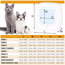 Swing 1 Universal Cat Flap for Dogs and Cats - 2 Selectable Closing Modes - Magnetic Anti-Oscillation - Transparent Door - White - Additional view 4