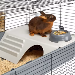 Ferplast Rabbit Cage Grey Run Play Pet Chicken Puppy Cozy Cage Safety Hutch - Additional view 2
