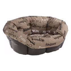 animal basket Sofa 73 x 55 cm velvet/polyester beige