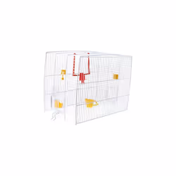 Ferplast Rectangular Cage for Small Exotic Birds and Canaries REKORD 2 Cage for Birds, Complete With Accessories and Revolving Feeders, Painted M - Additional view 2