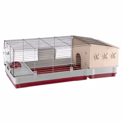 Ferplast Krolik 140 Plus, Cage, Rabit, Grey, Red, Metal, Plastic, 1 door(s), 1420 mm