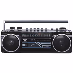 Trevi PORTABLE RADIO RECORDER USB SD WIRELESS CASSETTA RR 501 BT BLACK, Personal, Analog, FM, MW, SW, Black, Rotary, External