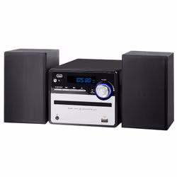 Trevi HI-FI STEREO 20W WIRELESS CD USB AUX-IN HCX 10F6, Home audio mini system, Black, Silver, Front, 20 W, DAB, DAB+, FM, PL ...