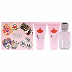 Dsquared2 Wood For Women 3 Pc Gift Set 1.7oz EDT Spray, 1.7oz Body Lotion, 1.7oz Bath and Shower Gel