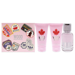 Dsquared2 Wood For Women 3 Pc Gift Set 1.7oz EDT Spray, 1.7oz Body Lotion, 1.7oz Bath and Shower Gel