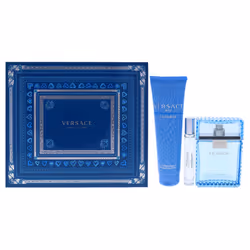 Versace Man Eau Fraiche by Versace for Men - 3 Pc Gift Set 3.4oz EDT Spray 10ml EDT Spray 5oz Bath and Shower Gel