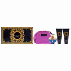 Dylan Blue by Versace for Women - 4 Pc Gift Set - 3.4oz EDP Spray 3.4oz Sublime Body Lotion 3.4oz Sublime Bath and Shower G ...
