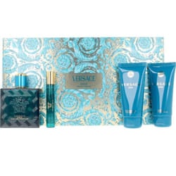 Versace Eros for Men - 4 Pc Gift Set 3.4oz EDP Spray  2.5oz Shower Gel  2.5oz After Shave Balm  0.33oz EDP Spray