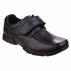 ) Hush Puppies Freddy 2 Junior Leather Boys's Black Shoes - Black, 12.5 (Adults'
