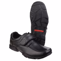 ) Hush Puppies Freddy 2 Junior Leather Boys's Black Shoes - Black, 12.5 (Adults'