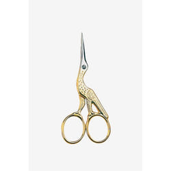 DMC Embroidery  Scissors - Straight blades 3.5'' / 9cm- Gold Handles - Stork Design