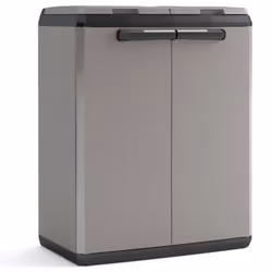 Keter Recycling Cabinet Grey and Black 85 cm Garden Waste Split Rubbish Bin