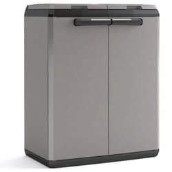 Keter Recycling Cabinet Grey and Black 85 cm Garden Waste Split Rubbish Bin